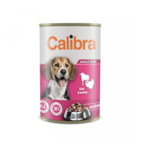 CALIBRA DOG konzerva telecí/krůta v omáčce 1240g