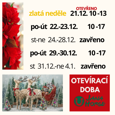 OTEVÍRACÍ DOBA VÁNOCE !!!!